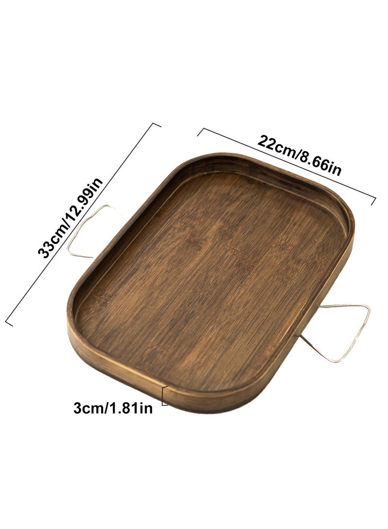XiuWoo Couch Arm Table, Bamboo Sofa Armrest Tray Table Clip, Double Hinge Couch Arm Tray Clip on Side Table for Home, Arm Rest Table for Small Spaces for Eating and Drink - Image 2