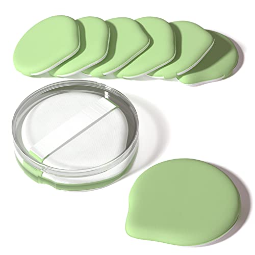 MOHOPE 8Pcs Air Cushion Makeup Puffs for Foundation with Portable Box No Latex Blending Sponge for Liquid Cream Foundation and Powder Teardrop Powder Puff Grass