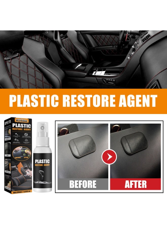 رايهونغ منظف وملمع البلاستيك RAYHONG – لمعان طويل الأمد بدون دهون أو غبار، مع خاصية التعقيم والترطيب العميق – مناسب للطبلون والمقاعد وألواح الأبواب وحواف الإطارات – عبوة 30 مل + إسفنجة - Image 3