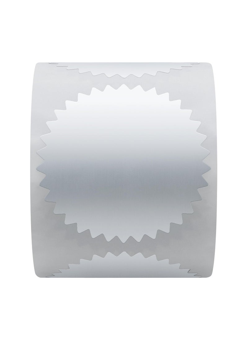 Hybsk Hybsk 300pcs 2 inch Silver Metallic Certificate Sealing Labels with Serrated Edge Awards Legal Embossing Stickers (Silver)  - Image 2