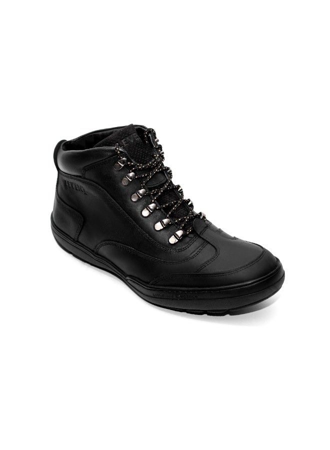 Levent Genuine Leather Hiking Casual Shoes - Black - Image 1