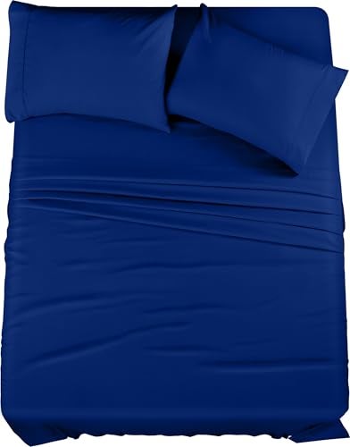 Utopia Bedding Full Sheet Set – 4 Piece Bed Sheets for Full Size Bed, Soft and Breathable Microfiber, Includes 1 Fitted Sheet, 1 Flat Sheet and 2 Pillowcases (Royal Blue) - Image 1