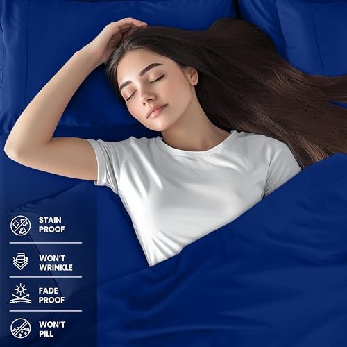 Utopia Bedding Full Sheet Set – 4 Piece Bed Sheets for Full Size Bed, Soft and Breathable Microfiber, Includes 1 Fitted Sheet, 1 Flat Sheet and 2 Pillowcases (Royal Blue) - Image 3