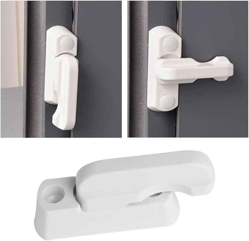 White Plastic Window Door Sash Lock Handle Safety Lever 20Pcs Set - Image 3