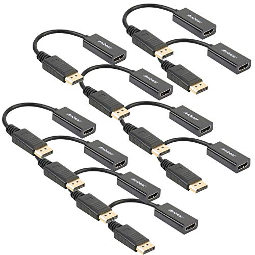 Anbear DisplayPort to HDMI Adapter, Display Port to HDMI Cable(Male to Female) for DisplayPort Enabled Desktops and Laptops Connect to HDMI Displays (10Pack, DP) - Image 1