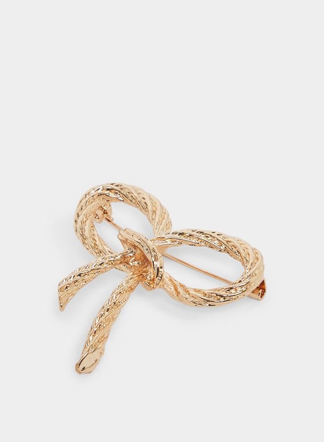Styli Textured Ribbon Brooch - Image 2