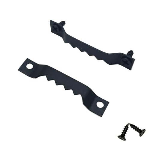 EesTeck 50 Pack Small Sawtooth Picture Hangers - Steel Picture Hanging Solutions with Screws, for Hanging Clock Paintings Artwork Frame Hooks (Black) - Image 1