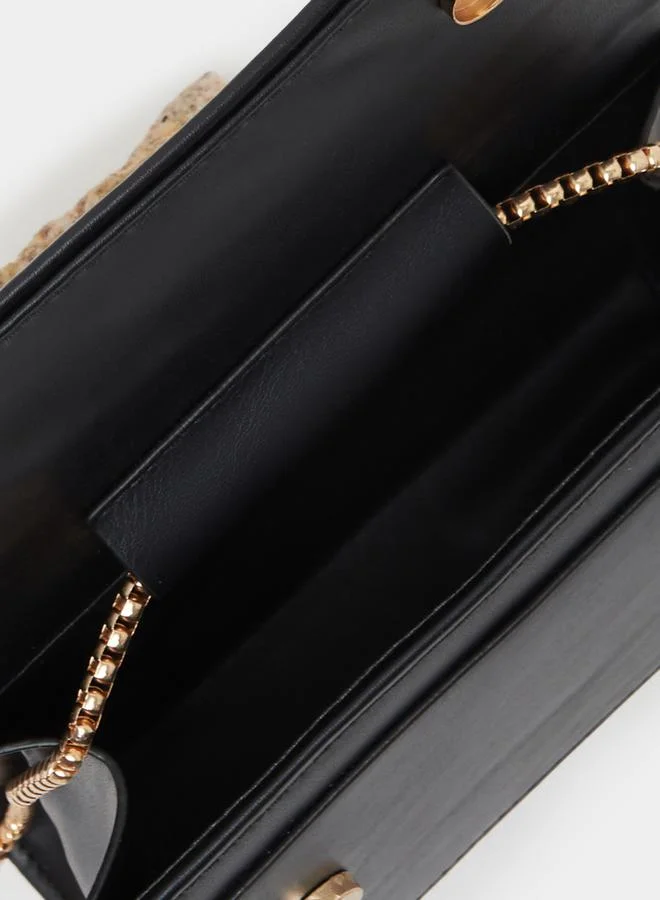 Styli Ribbon Accent Shoulder Bag with Chain Strap
