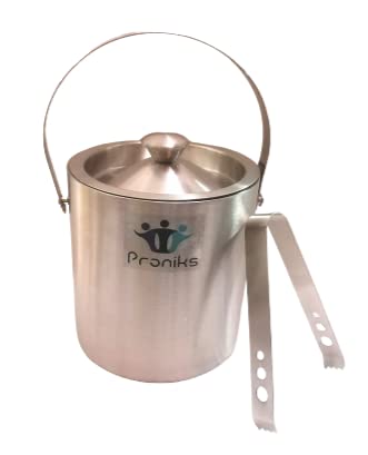 Proniks Stainless Steel Insulated Ice Bucket with Ice Tong 15Liter Keeps Ice Cold for 6 h Great bar Tools for Home bar Accessories Mini bar Wine Large Medium - Image 1
