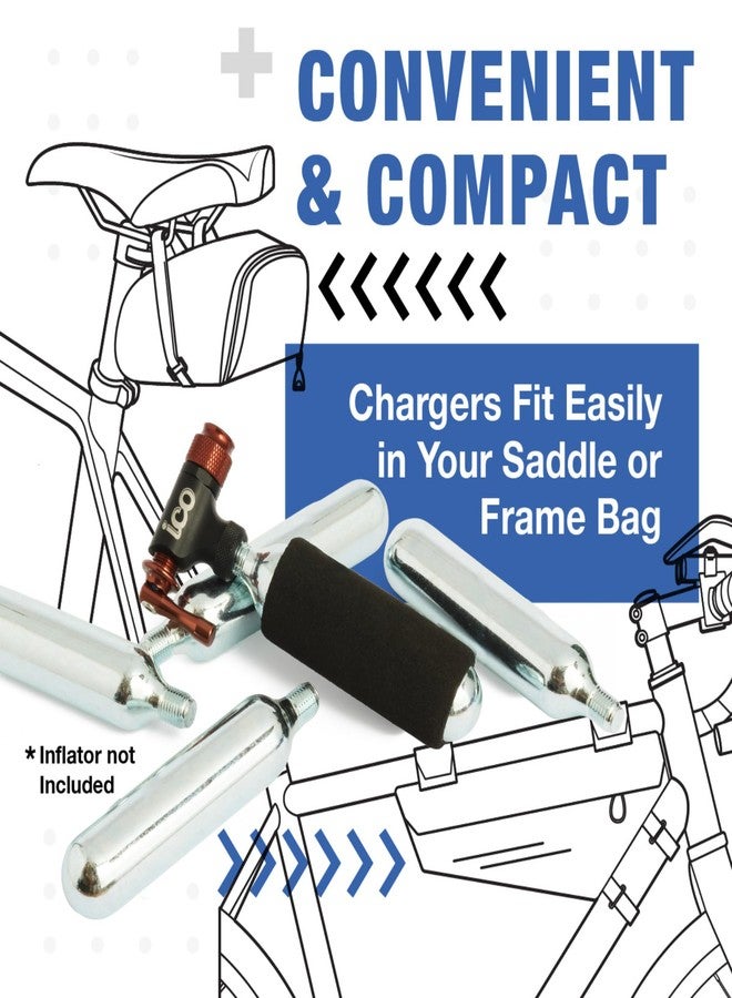 ICO CO2, 10pcs, 25g Threaded CO2 Cartridges, CO2 Cartridges for Use with CO2 Inflator for Bike Tires, C02 Cartridges for MTB & Road Bikes, Food Grade CO2 - Image 4