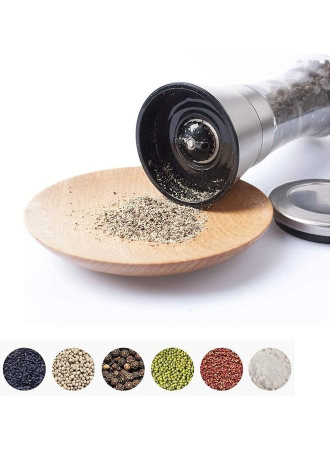 الرائد مجموعة من 2 مطحنة ملح وفلفل شفافة/فضية - Image 3
