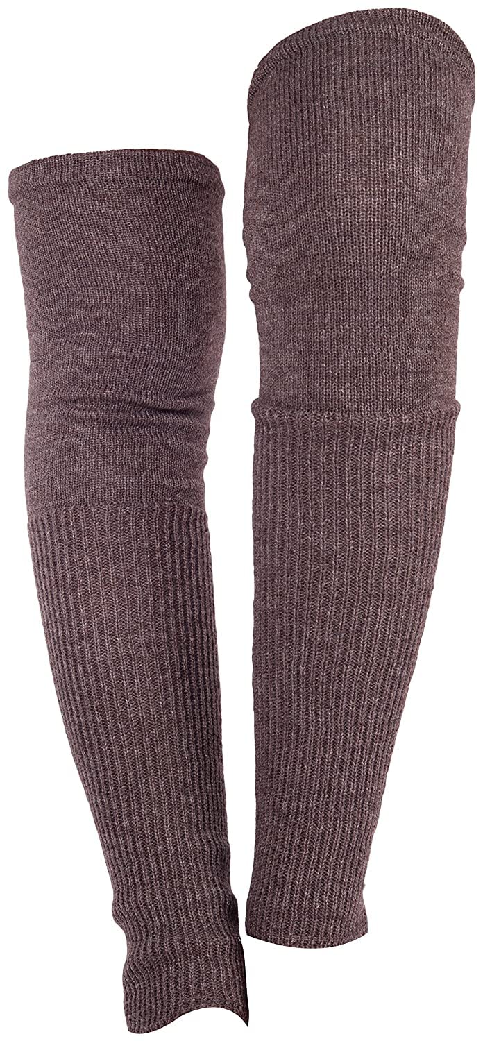 HIVER Adult Woolen Leg Warmers Women's Winter Over Knee High Footless Socks Knit Warm Long Leg Warmers (Brown) - Image 3