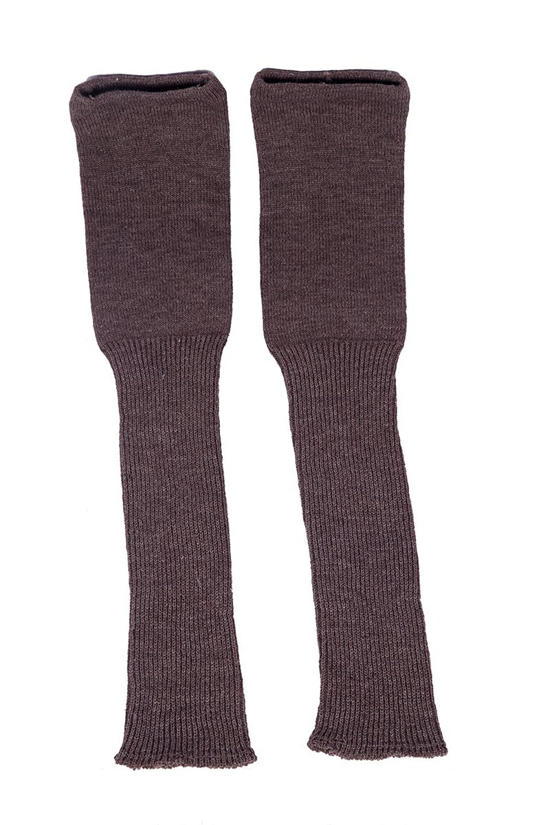HIVER Adult Woolen Leg Warmers Women's Winter Over Knee High Footless Socks Knit Warm Long Leg Warmers (Brown) - Image 4