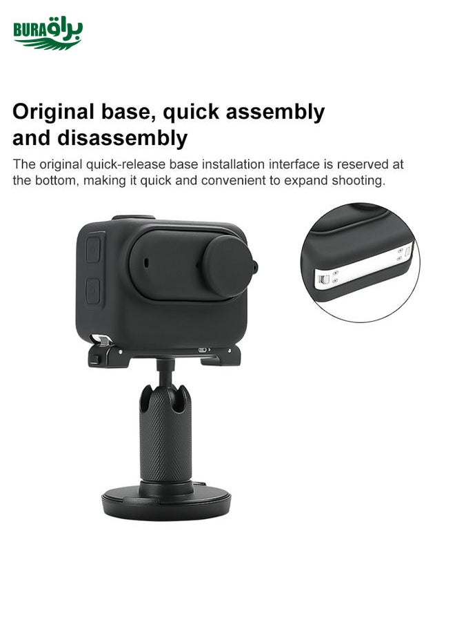 BURAQ - For Insta360 GO 3 Camera Body Charging Case Silicone Case with Lens Cap & Strap (Orange) - Image 1
