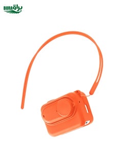 For Insta360 GO 3 Camera Body Charging Case Silicone Case with Lens Cap & Strap (Orange)