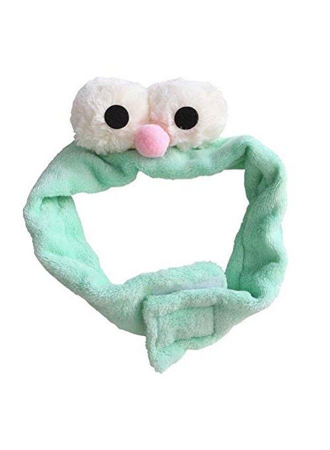 Lurrose Big Eyes Headband Cute Cartoon Adjustable Magic Tape Headband For Makeup Face Washing Spa (Mint Green) - Image 2