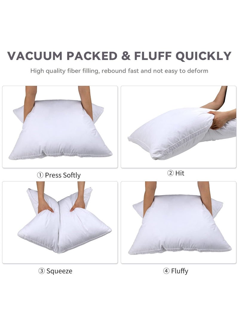 Comfy مجموعة مريحة من قطعتين من وسادة الريش القطنية البيضاء RZAA - Image 2