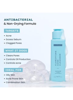 HYPHEN Clarifying Acne Face Wash  | Cleanser For Acne Prone Skin with Salicylic Acid 2%, Zinc PCA, Witch Hazel 10% | Anti-Acne Face Wash for Oil Control, Pore Cleasning | Antibacterial & Non-Drying Formula - 100ml  - Image 4