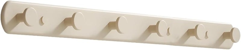 Cream White Adhesive Wall Hooks With 6 Hooks Easy Installation For Bathroom Entryway Laundry Room - Image 2
