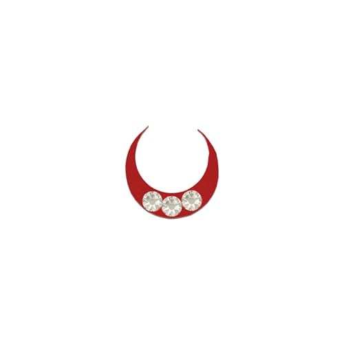 Comet Busters Red Moon Bindis With Silver Stones (9mm) (BV971) - Image 2
