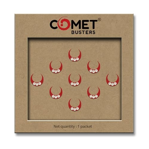 Comet Busters Red Moon Bindis With Silver Stones (9mm) (BV971) - Image 5