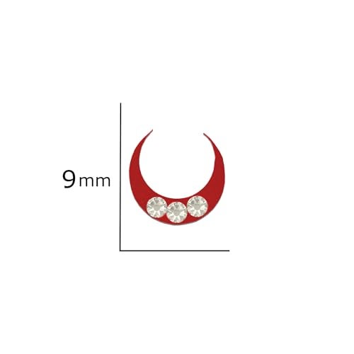 Comet Busters Red Moon Bindis With Silver Stones (9mm) (BV971) - Image 3