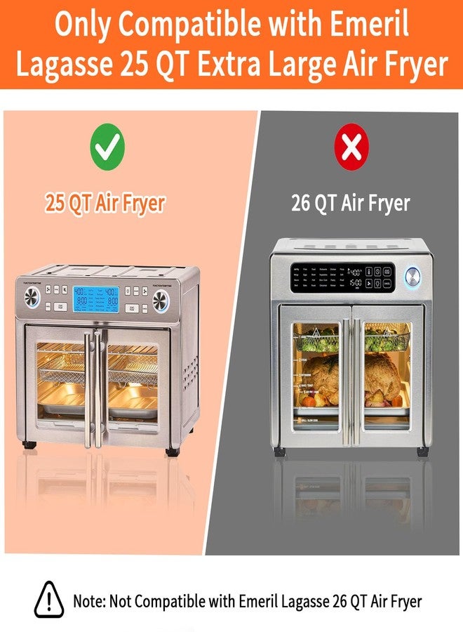 GWY ملحقات مقلاة هوائية من GWY لفرن Emeril Lagasse ذي الباب الفرنسي 360 كبير جدًا ثنائي المنطقة سعة 25 كوارت، طقم خبز مع سلة مقلاة هوائية، صينية خبز، ورق زبدة للاستخدام مرة واحدة، حصيرة خبز قابلة لإعادة الاستخدام، أدوات طهي - Image 3