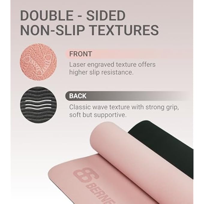 Bernessi 8Mm Yoga Mat With Carrying Strap Anti-Slip For Home Workout Exercises Meditation Eco Friendly, Non Skid Tpe Yoga Mattres For Pilates 183X61X0.8Cm Thick - Image 2