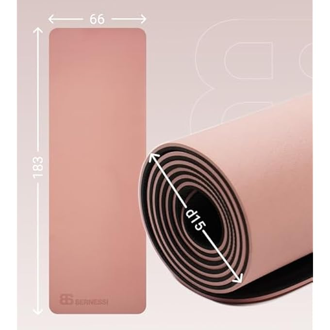 Bernessi 8Mm Yoga Mat With Carrying Strap Anti-Slip For Home Workout Exercises Meditation Eco Friendly, Non Skid Tpe Yoga Mattres For Pilates 183X61X0.8Cm Thick - Image 5