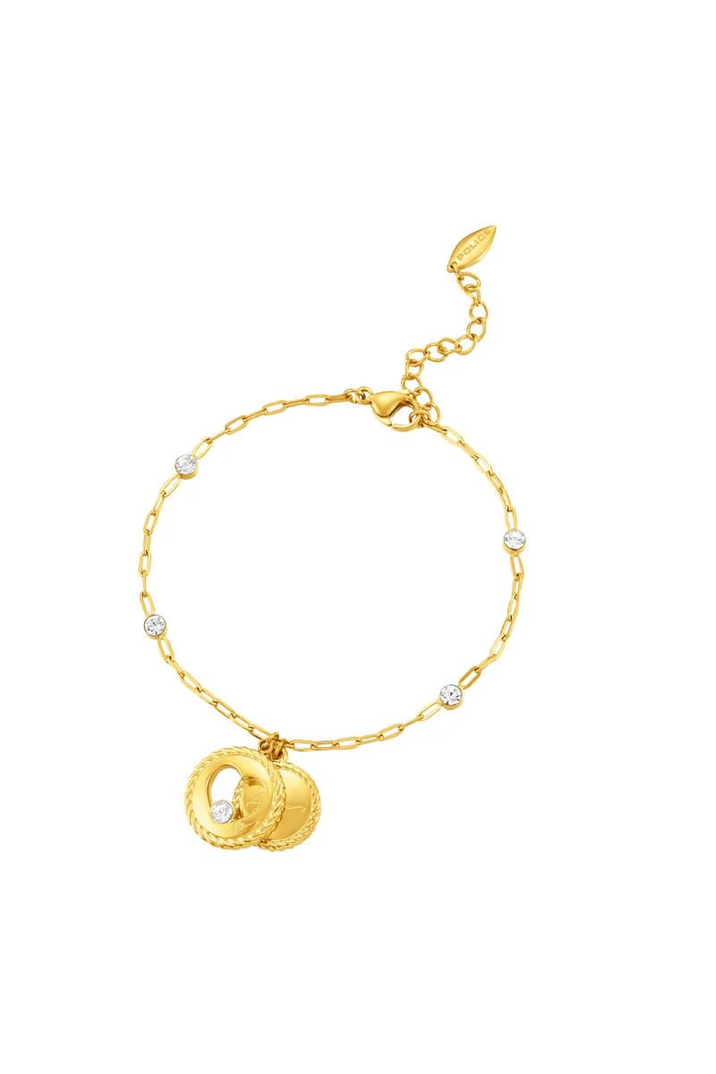 بوليس Amour Gold Plated Ladies Bracelet With Charms and CrystalsPEJLB0002901