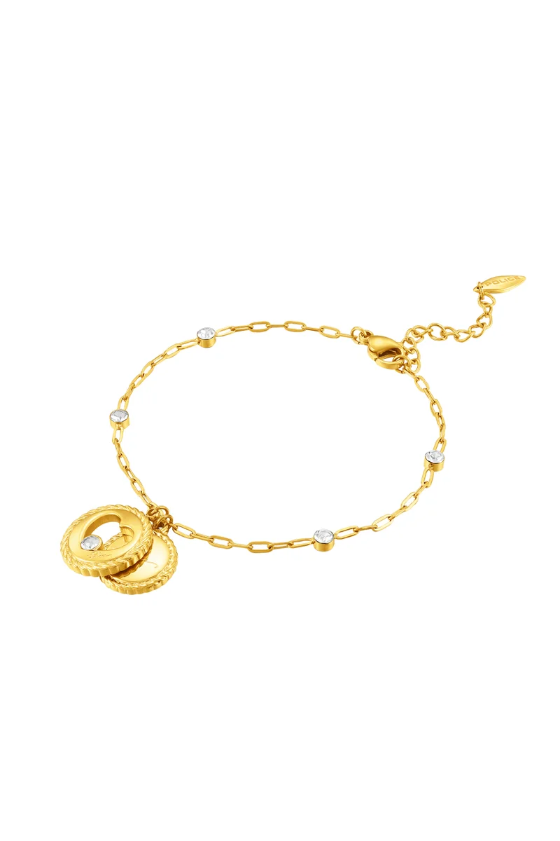بوليس Amour Gold Plated Ladies Bracelet With Charms and CrystalsPEJLB0002901