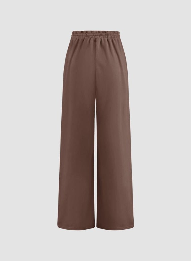CIDER Women's Wide Leg Sweatpants Baggy Drawstring High Waisted Joggers Lounge Sweat Pants with Pockets 2026 Spring, Brown, XL - Image 4