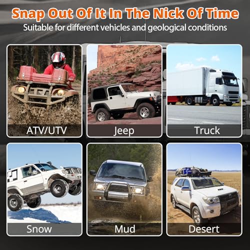 HOKINETY Kinetic Recovery Tow Rope: 1.25" x 30ft 54000LBS Snatch Strap Heavy Duty Offroad Towing Straps Kit for Trucks SUV UTV ATV Tractor Car Jeep - Black - Image 5