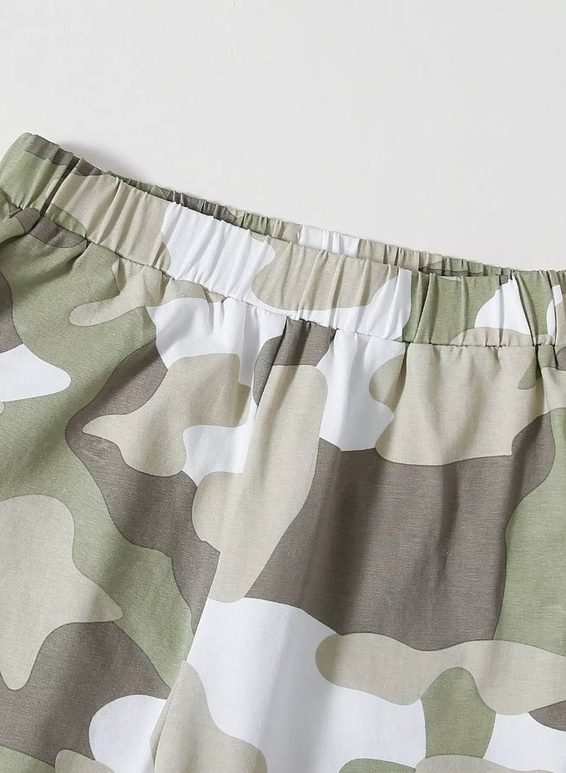 Girls Elastic Waist Camo Pants  - Image 2
