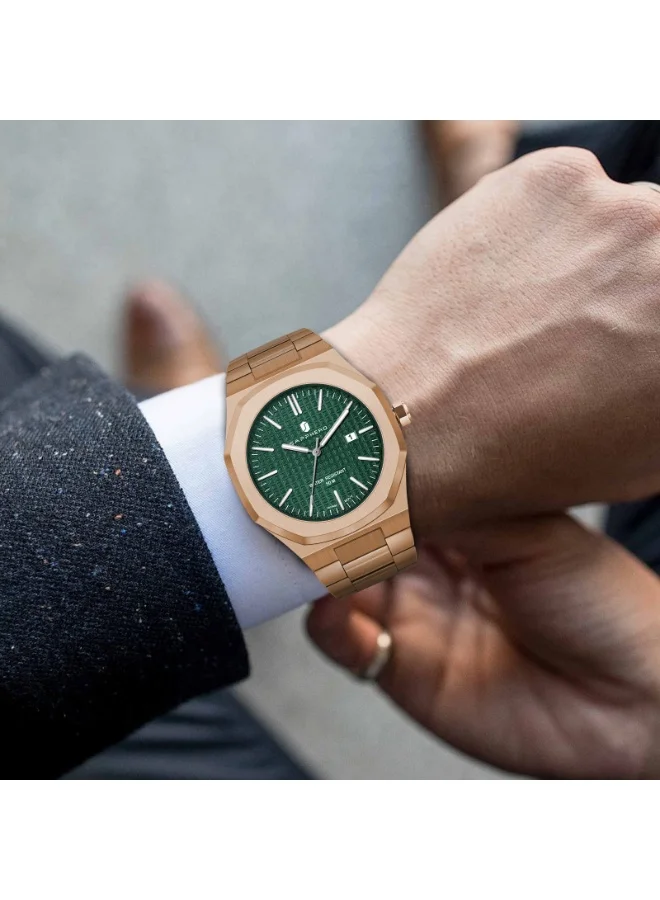 Sapphero SAPPHERO Men Watches Octagonal Stainless Steel Quartz Fashion Business Men's Watch 50 Meter Water Resistant Analog Movement Multifunction Dials Classic Gifts for Men SO2110P