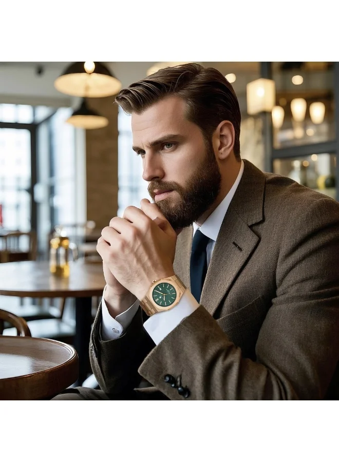 Sapphero  SAPPHERO Men Watches Octagonal Stainless Steel Quartz Fashion Business Men's Watch 30 Meter Water Resistant Analog Movement Multifunction Dials Classic Gifts for Men SO2110P for Men | Best Price UAE