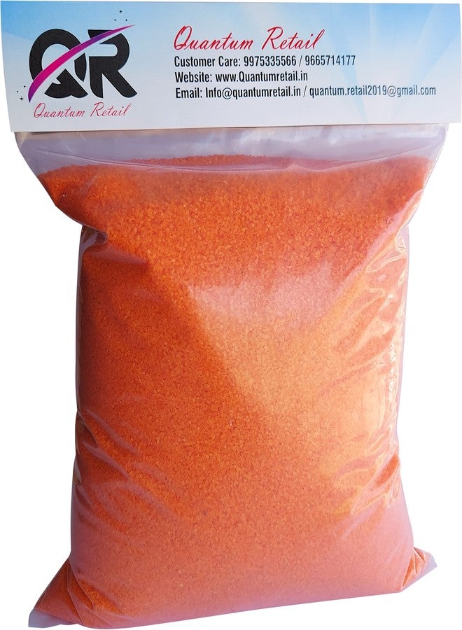 Quantum Retail-(Orange Colour) Sugar Size Sand Gravel for Aquarium/Lawn Decore/Home & Garden Decoration/Aquarium Substrate/Terrarium/Quartz Sand/Aquarium Sand (500 Grams) - Image 1