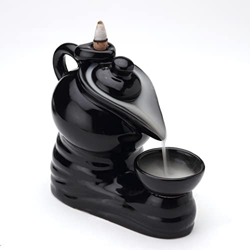 Bodhi House Ceramic Premium Tabletop Kettle Figurine Smoke Fountain, Backflow Incense Holder with 20 Cones, Dhoop Waterfall Stand Yoga Aromatherapy Ornament, Idol for Home Decoration and Gifting - Image 2