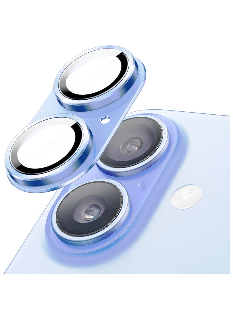 Compatible with iPhone 17 Camera Lens Protector, Anti-Scratch Tempered Glass Metal Camera Screen Protector Shockproof Full Protective Camera Lens Cover, Blue - Image 1