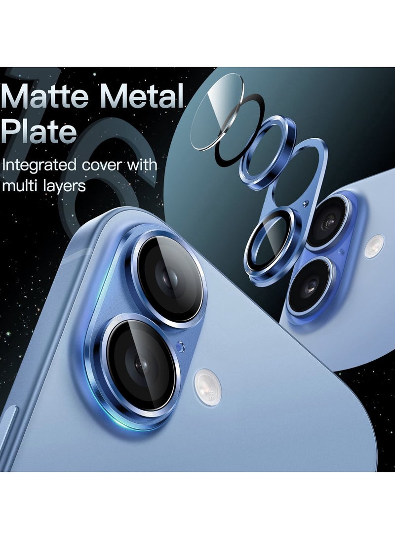 Compatible with iPhone 17 Camera Lens Protector, Anti-Scratch Tempered Glass Metal Camera Screen Protector Shockproof Full Protective Camera Lens Cover, Blue - Image 2