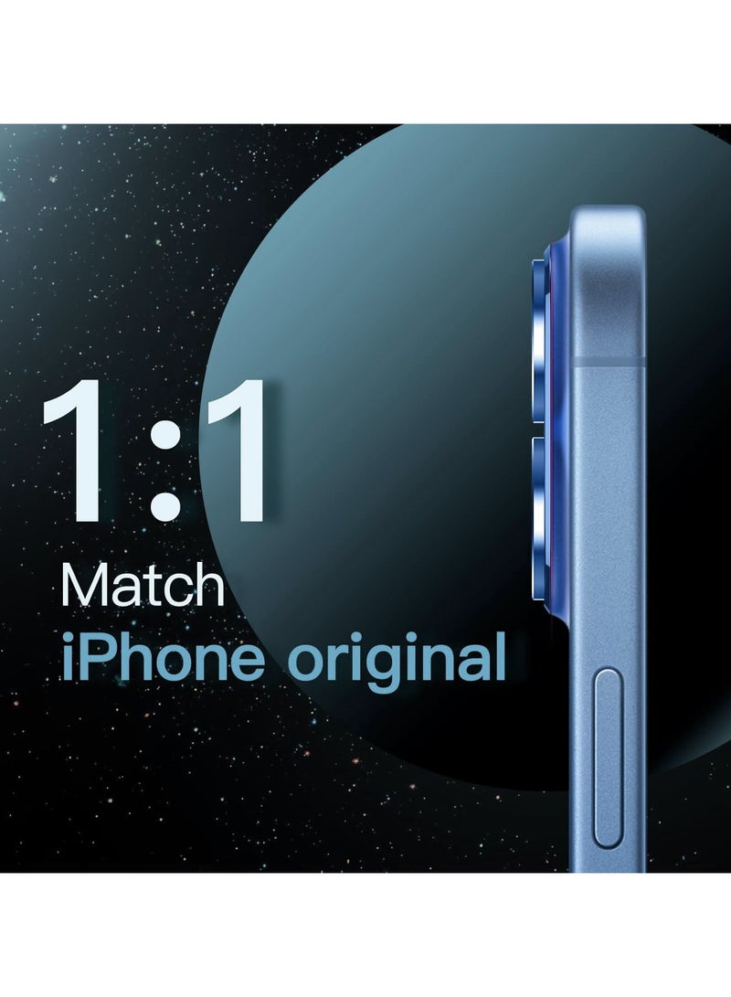 Compatible with iPhone 17 Camera Lens Protector, Anti-Scratch Tempered Glass Metal Camera Screen Protector Shockproof Full Protective Camera Lens Cover, Blue - Image 4