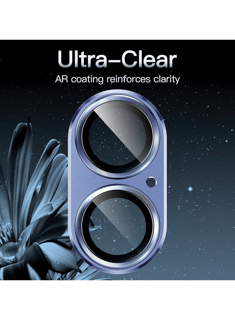 Compatible with iPhone 17 Camera Lens Protector, Anti-Scratch Tempered Glass Metal Camera Screen Protector Shockproof Full Protective Camera Lens Cover, Blue - Image 5