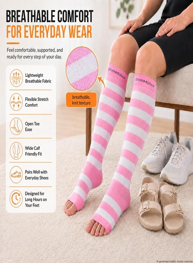 Doc Miller Open Toe Compression Socks 15-20 mmHg for Women & Men, 1 Pair - Image 5