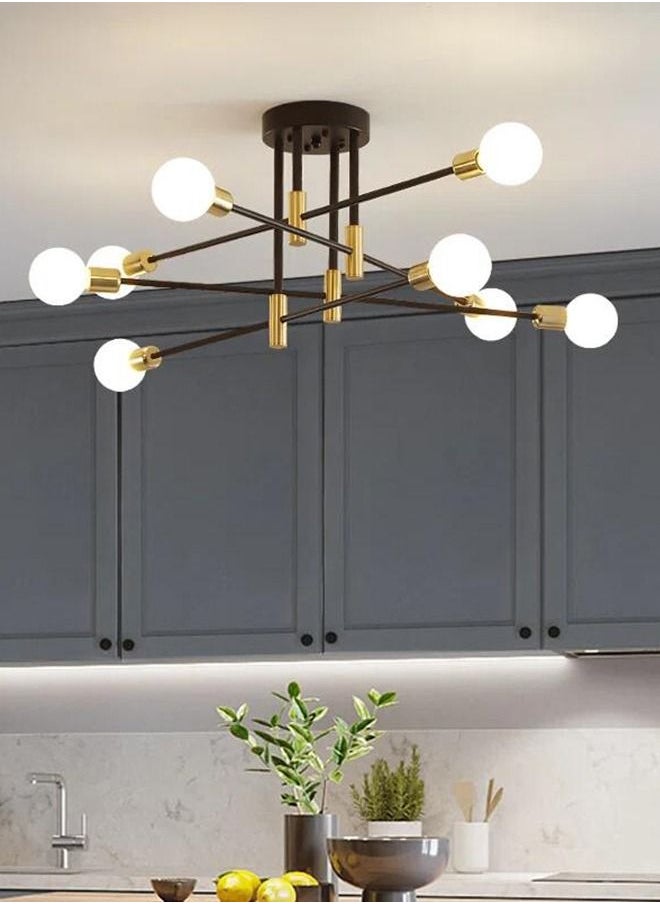 Haikomin - Sputnik Chandelier Modern Black Gold Ceiling Lighting Adjustable Industrial Ceiling Pendant Light Fixture for Kitchen Living Dining Room Bedroom Foyer Lights Bulbs NOT Included - Image 1