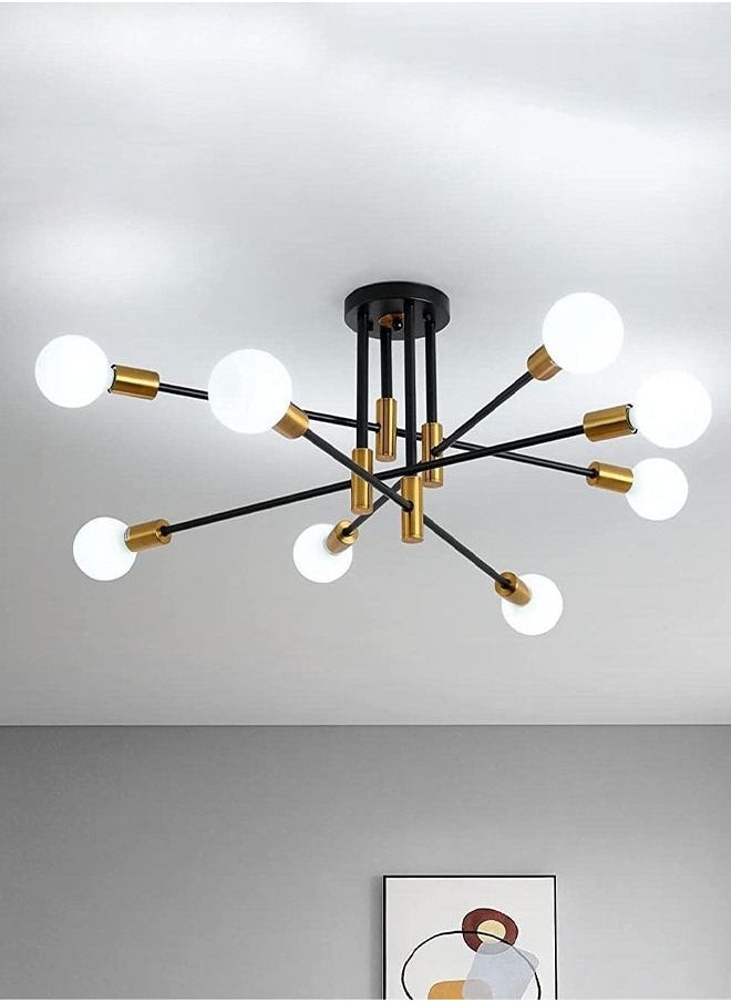 Haikomin - Sputnik Chandelier Modern Black Gold Ceiling Lighting Adjustable Industrial Ceiling Pendant Light Fixture for Kitchen Living Dining Room Bedroom Foyer Lights Bulbs NOT Included - Image 1
