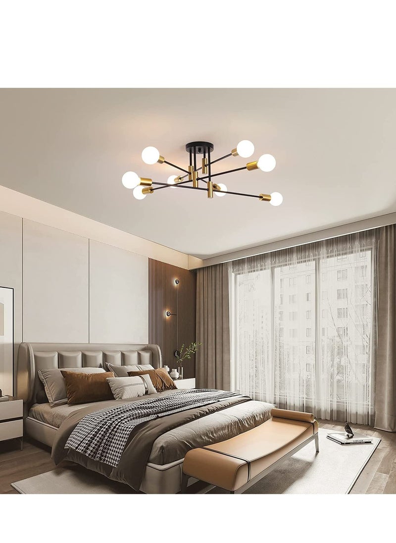 Haikomin - Sputnik Chandelier Modern Black Gold Ceiling Lighting Adjustable Industrial Ceiling Pendant Light Fixture for Kitchen Living Dining Room Bedroom Foyer Lights Bulbs NOT Included - Image 1