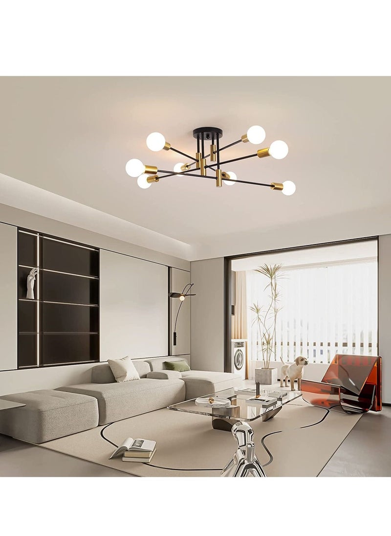 Haikomin - Sputnik Chandelier Modern Black Gold Ceiling Lighting Adjustable Industrial Ceiling Pendant Light Fixture for Kitchen Living Dining Room Bedroom Foyer Lights Bulbs NOT Included - Image 1