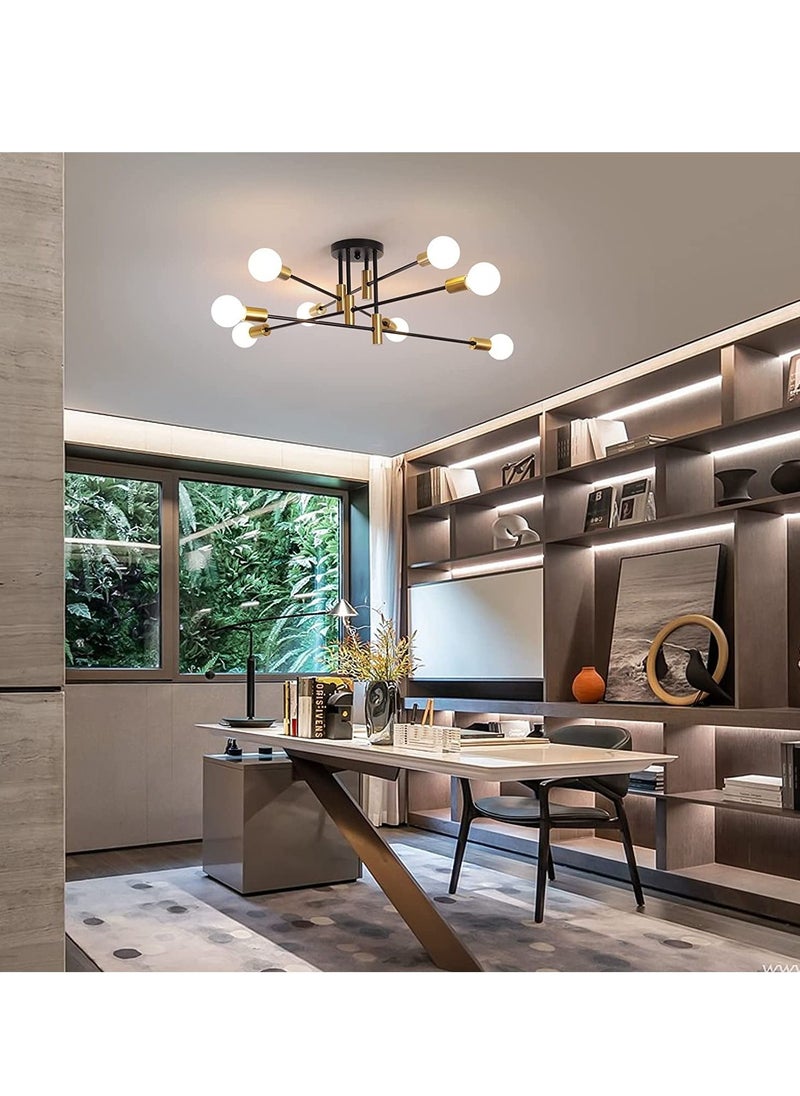Haikomin - Sputnik Chandelier Modern Black Gold Ceiling Lighting Adjustable Industrial Ceiling Pendant Light Fixture for Kitchen Living Dining Room Bedroom Foyer Lights Bulbs NOT Included - Image 1