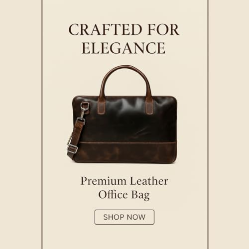 MaheTri Modernist Genuine Leather Laptop Bag (Up to - 15.6") for Men & Women | Unisex Lightweight Leather Briefcase with Adjustable Strap | Multiple card Slots With Zipper Pockets | Daily Use - Image 5