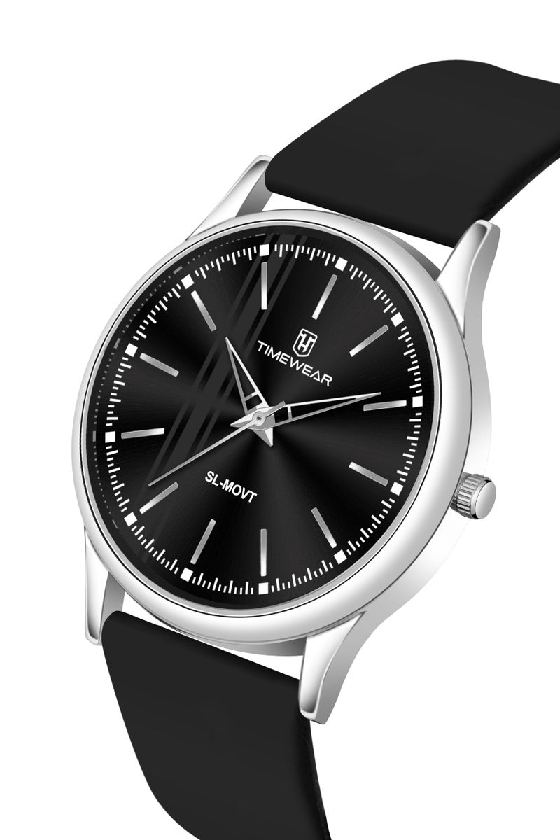 TIMEWEAR Analog Black Dial, Black Silicone Strap Watch for Men - Image 4
